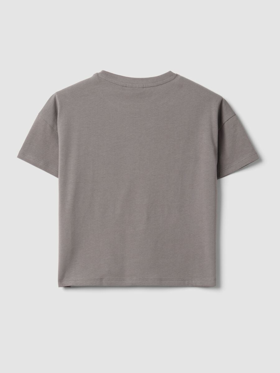 Graues T-Shirt aus Stretch-Baumwolle mit Capybara-Print f&uuml;r M&auml;dchen_1