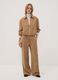 Beige Straight-Fit-Hose aus Stretchgewebe_0