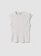 T-shirt fitted bianca in modal elasticizzato a costine ALTAVIA STUDIO_5