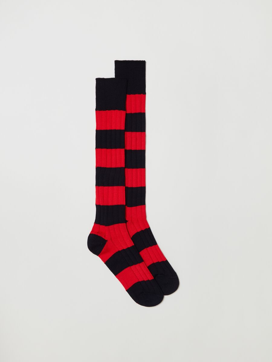 Long socks in striped cotton_0