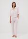 Pink pure viscose striped V-neck pyjamas, regular fit_0