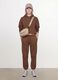 Brown cotton-blend joggers with elasticated waist, regular fit_0