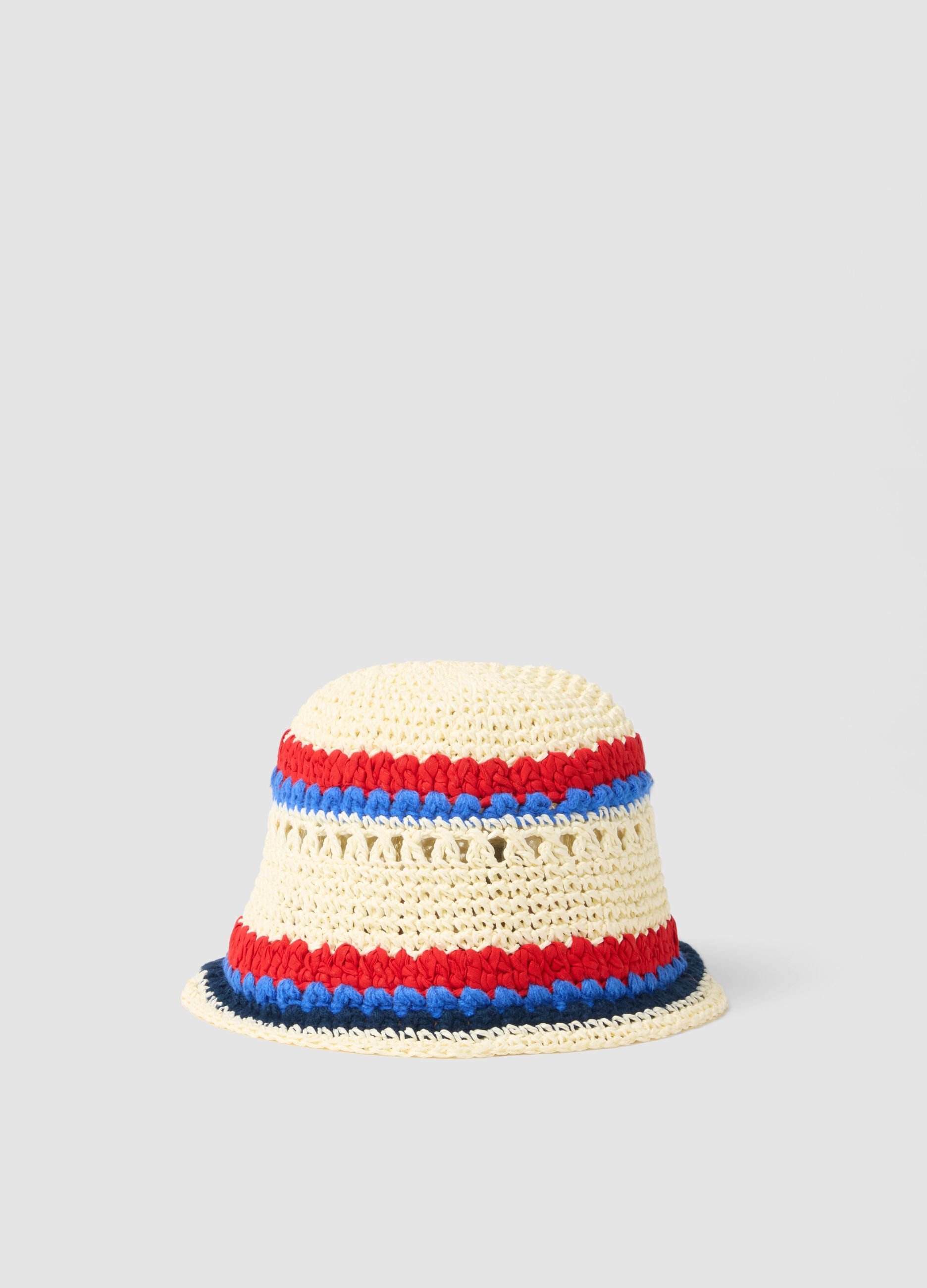 Multicolor-Bucket-Hat aus Papier- und Baumwollmix
