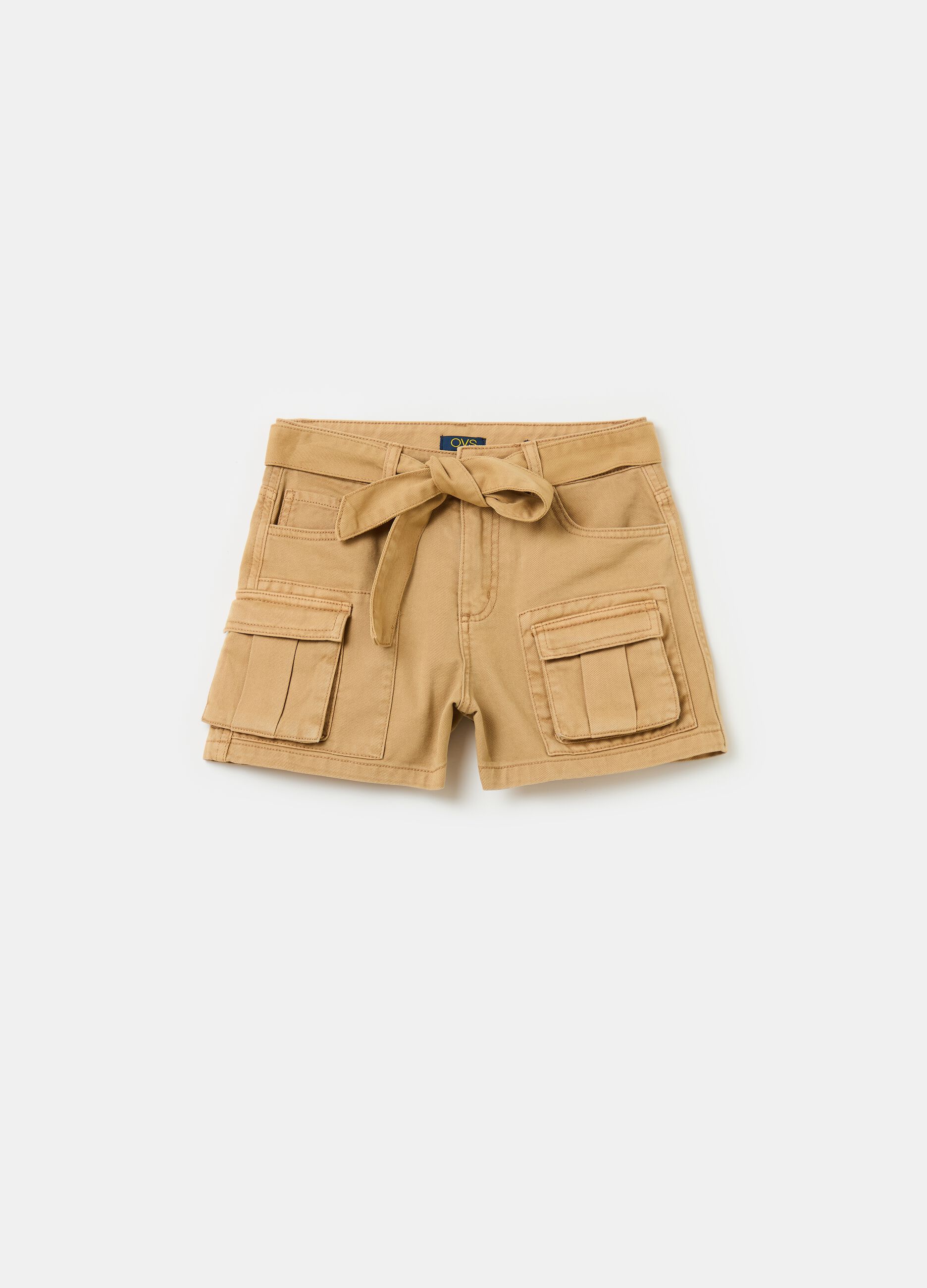 Shorts cargo de algodón con cinturón