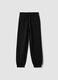 Black pure organic cotton jogger trousers for boys, relaxed fit_0