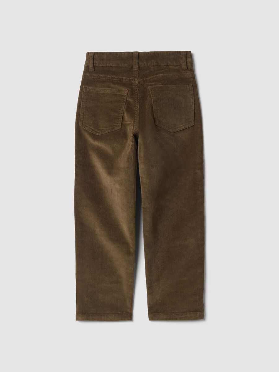 Braune Ripp-Hose aus elastischer Baumwolle_1
