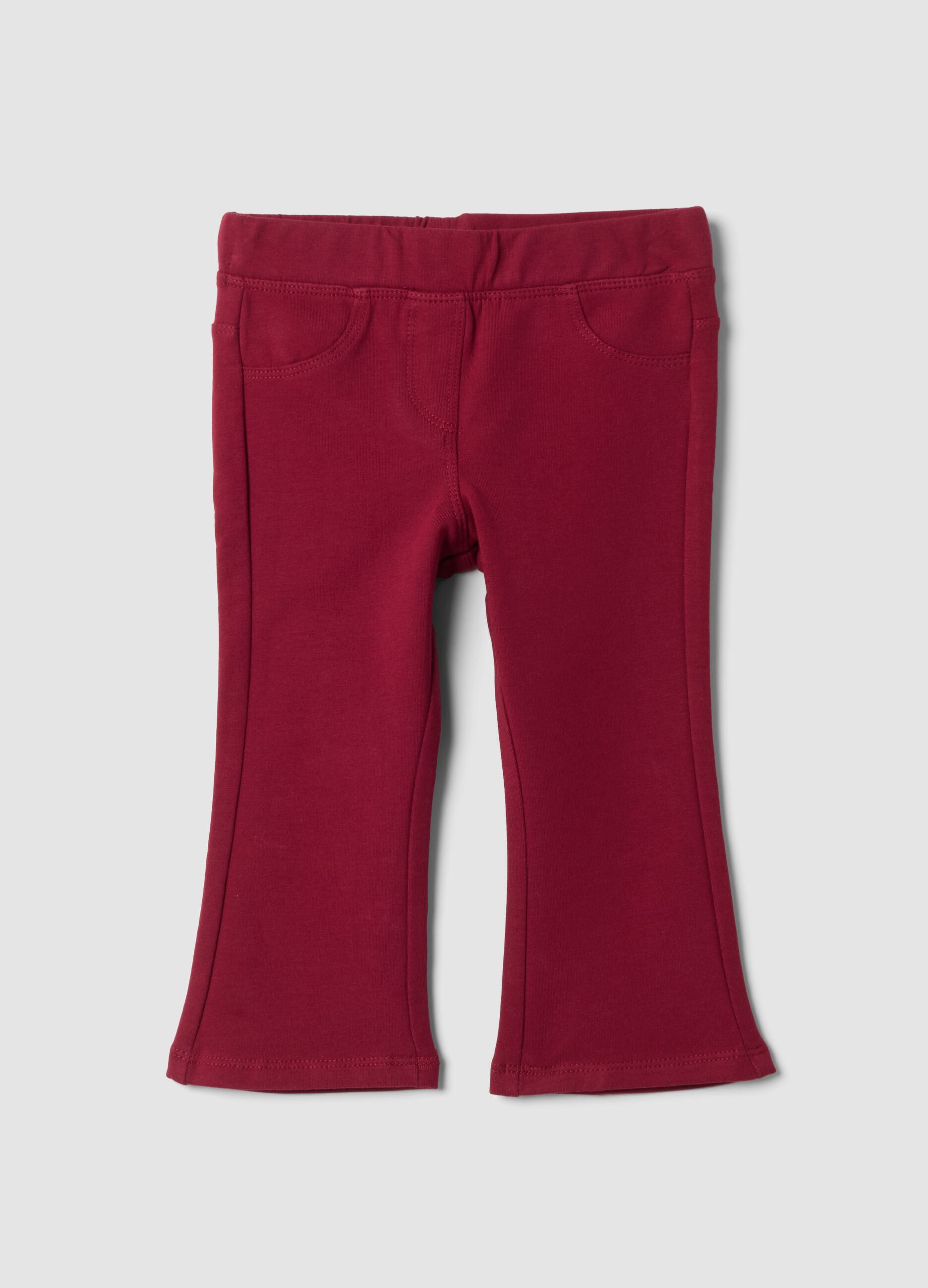 Rote Treggings aus elastischer Bio-Baumwolle