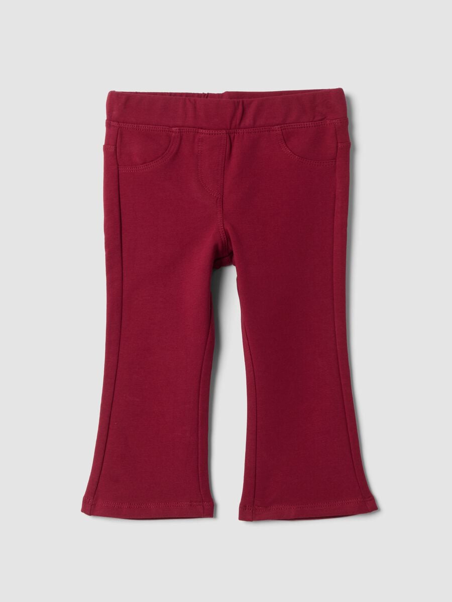 Red organic stretch cotton treggings_0