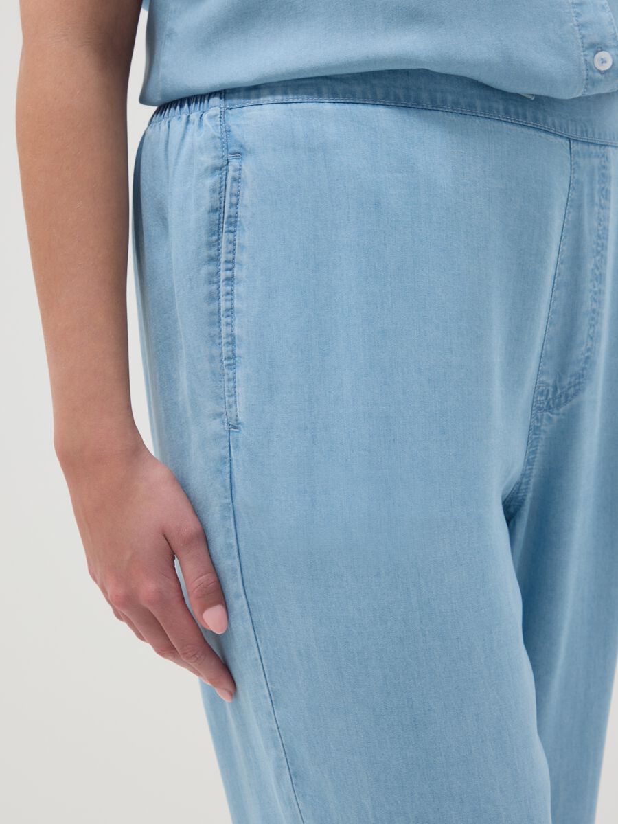 Blaue Jogger aus reinem Lyocell Regular Fit_3