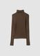 Brauner Rippstrick-Rollkragenpullover aus Viskosemix_2