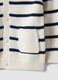 Cardigan beige a righe in puro cotone_3