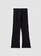 Black flared stretch cotton leggings_0
