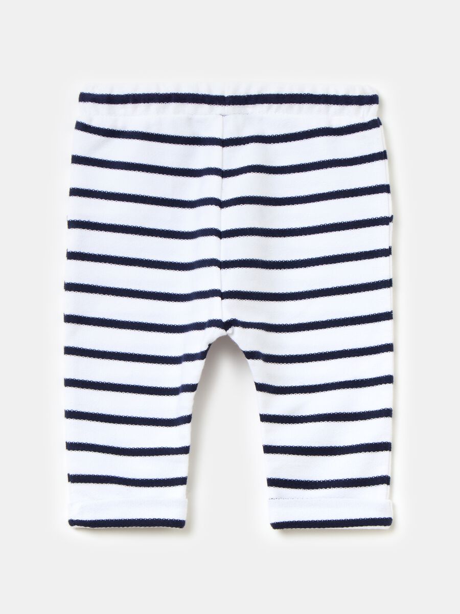 Striped organic cotton joggers with drawstring_1