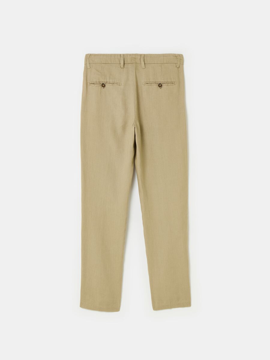 Pantalone chino in lino con coulisse_4