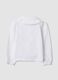 Blusa bianca in cotone elasticizzato con colletto regular fit_1