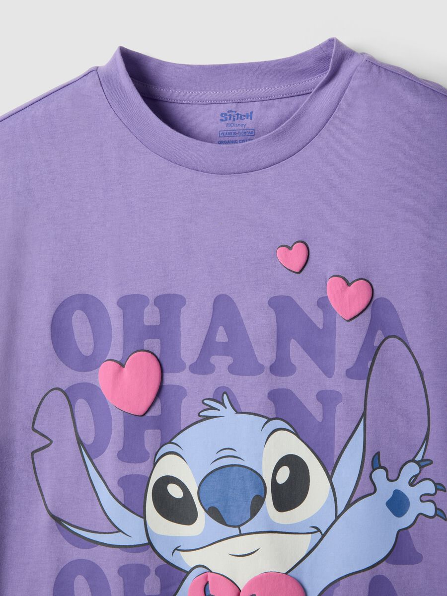 Girls' purple pure cotton nightshirt regular fit with Stitch_2