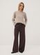 Sand viscose-blend top with appliqu&eacute; flower, regular fit_1