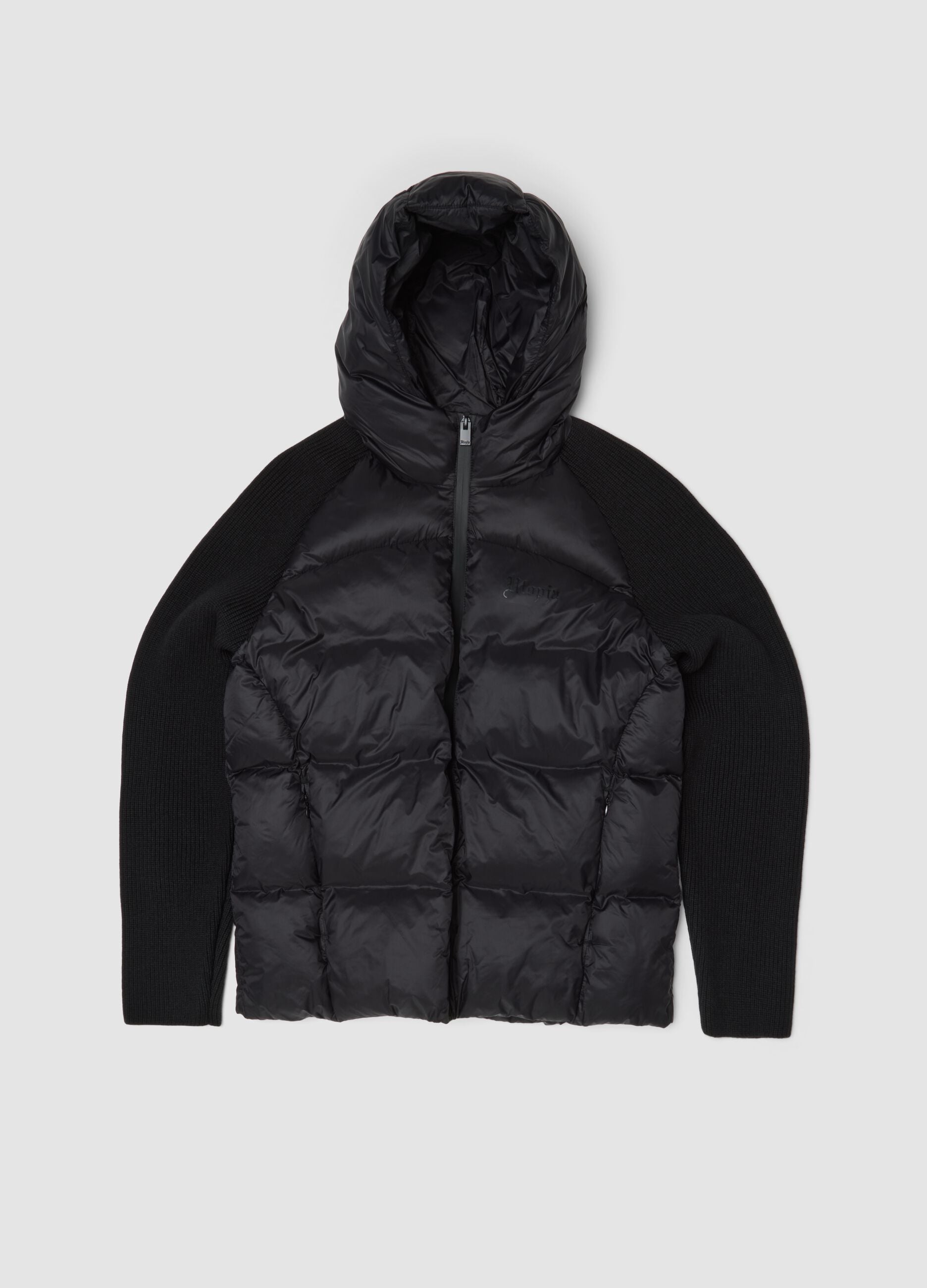 Black Padded Knit Jacket