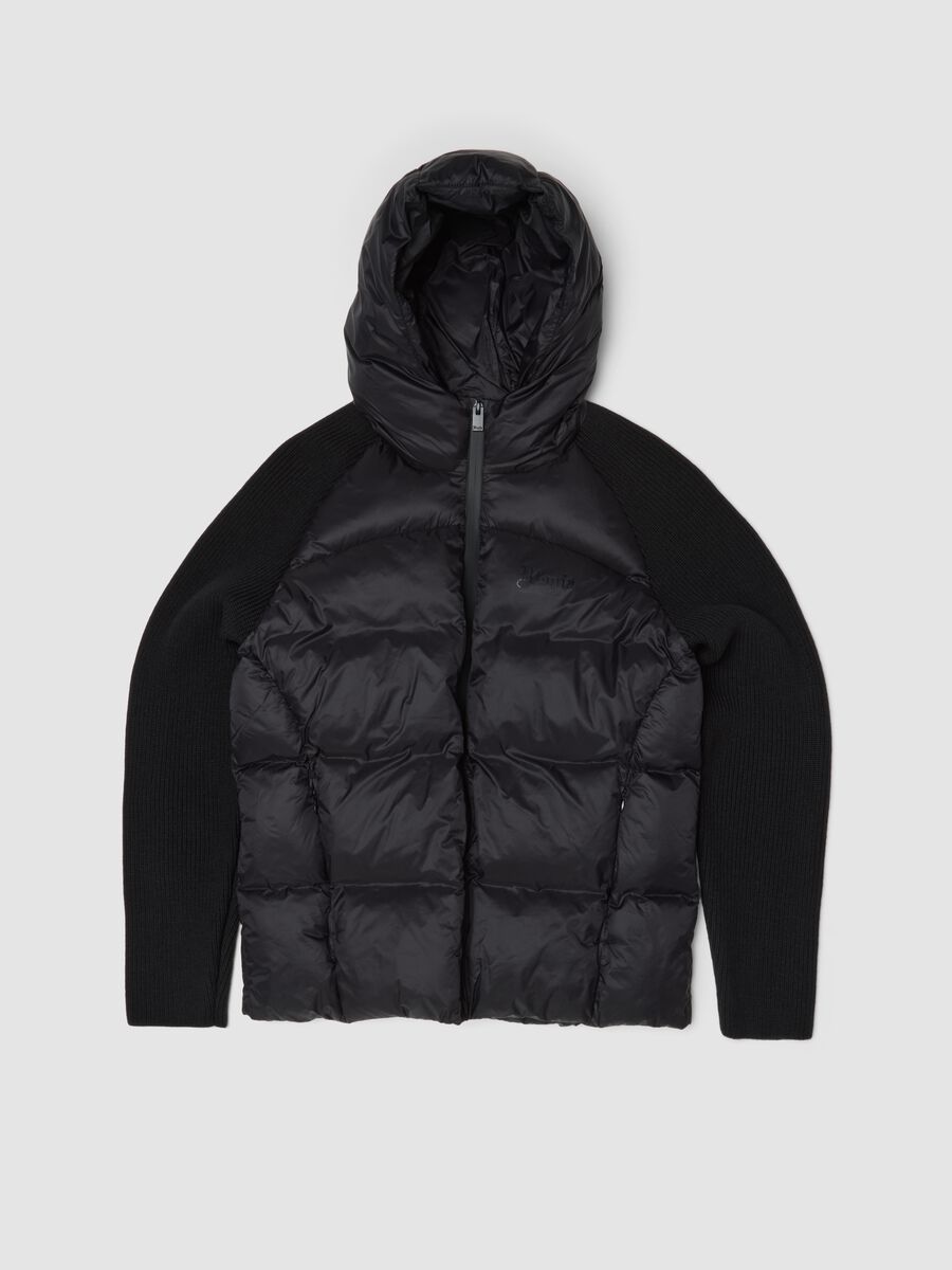 Black Padded Knit Jacket_0