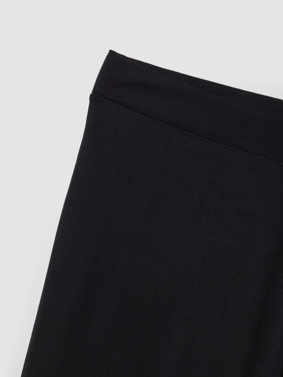 Leggings neri flare in cotone elasticizzato_1