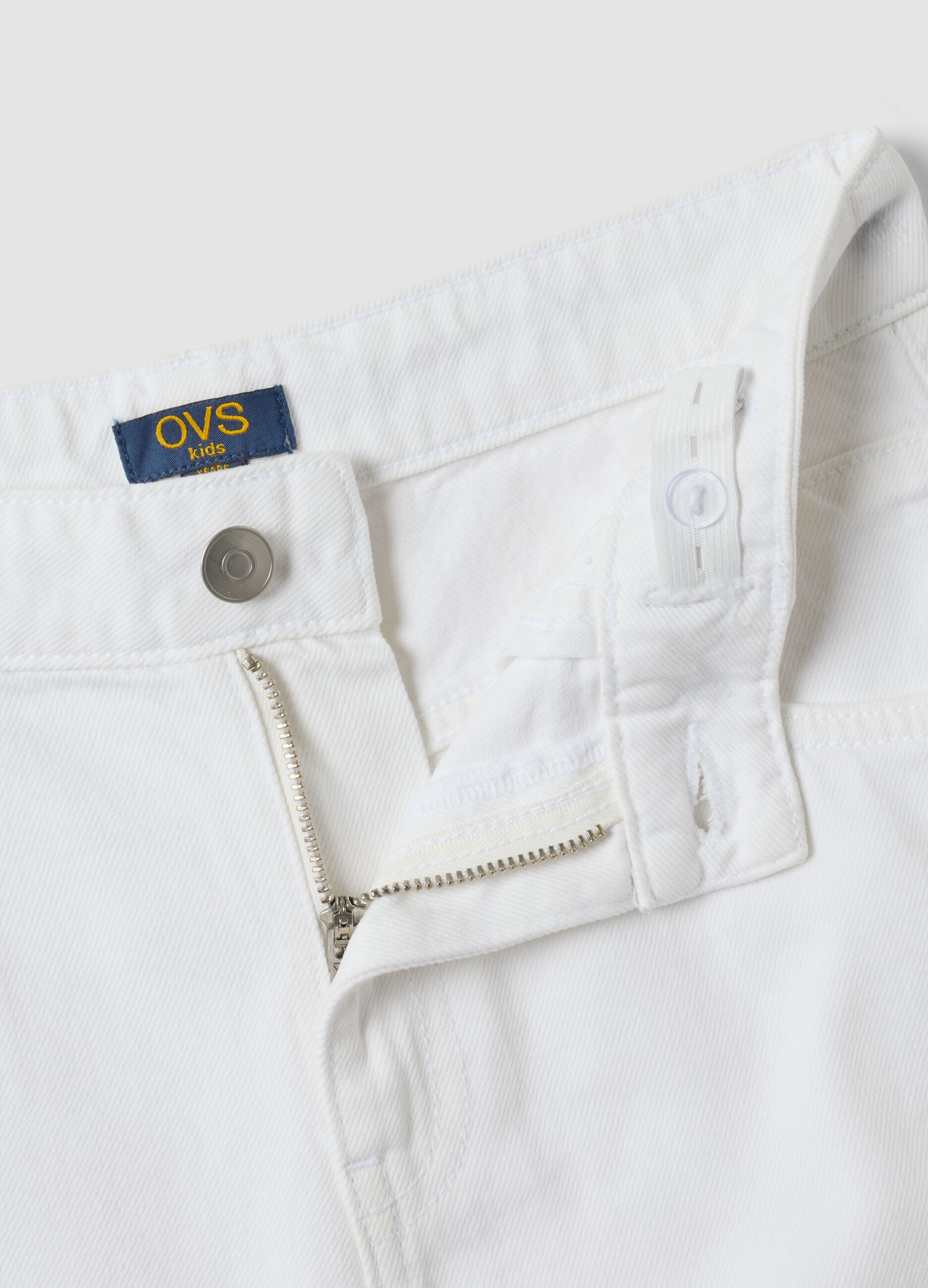 Girls&rsquo; white baggy pure cotton trousers