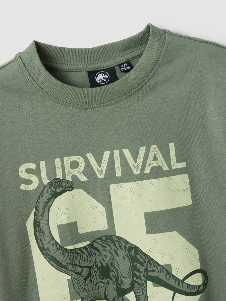 Kids' green pure cotton oversized fit t-shirt with print_2