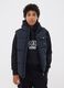 Black water-repellent padded gilet with zip and high neck for boys_1