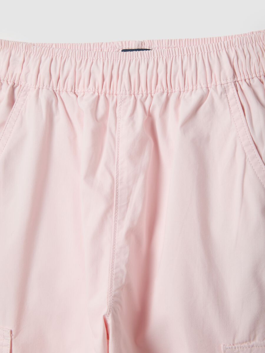 Girls' regular fit pink cotton cargo trousers_2