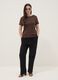 Brown striped pure cotton regular-fit T-shirt_1