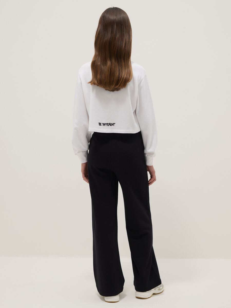Girls' Black Culotte Trousers in Pure Cotton_1