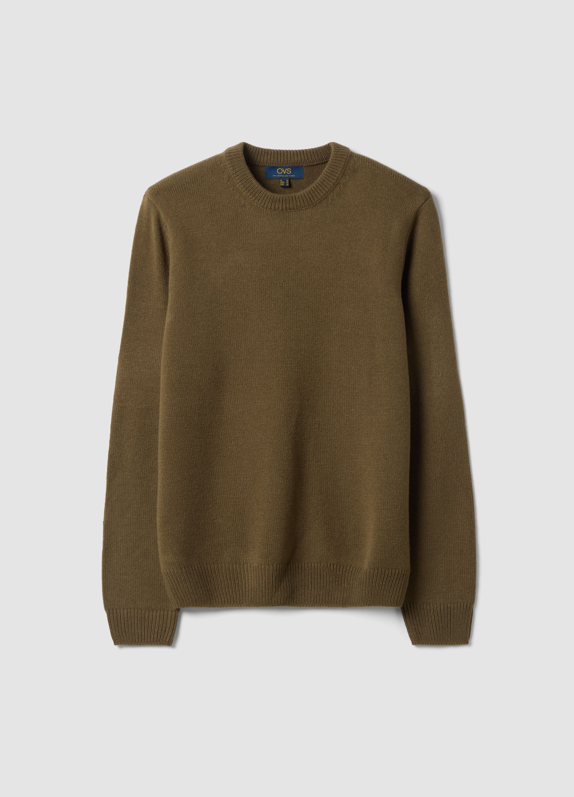 Maglia verde girocollo in jersey knit regular fit