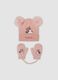 Conjunto roxo em tecido el&aacute;stico com gorro e luvas com tema Minnie_0