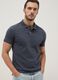 Blue slim fit short-sleeve polo in pure cotton_0