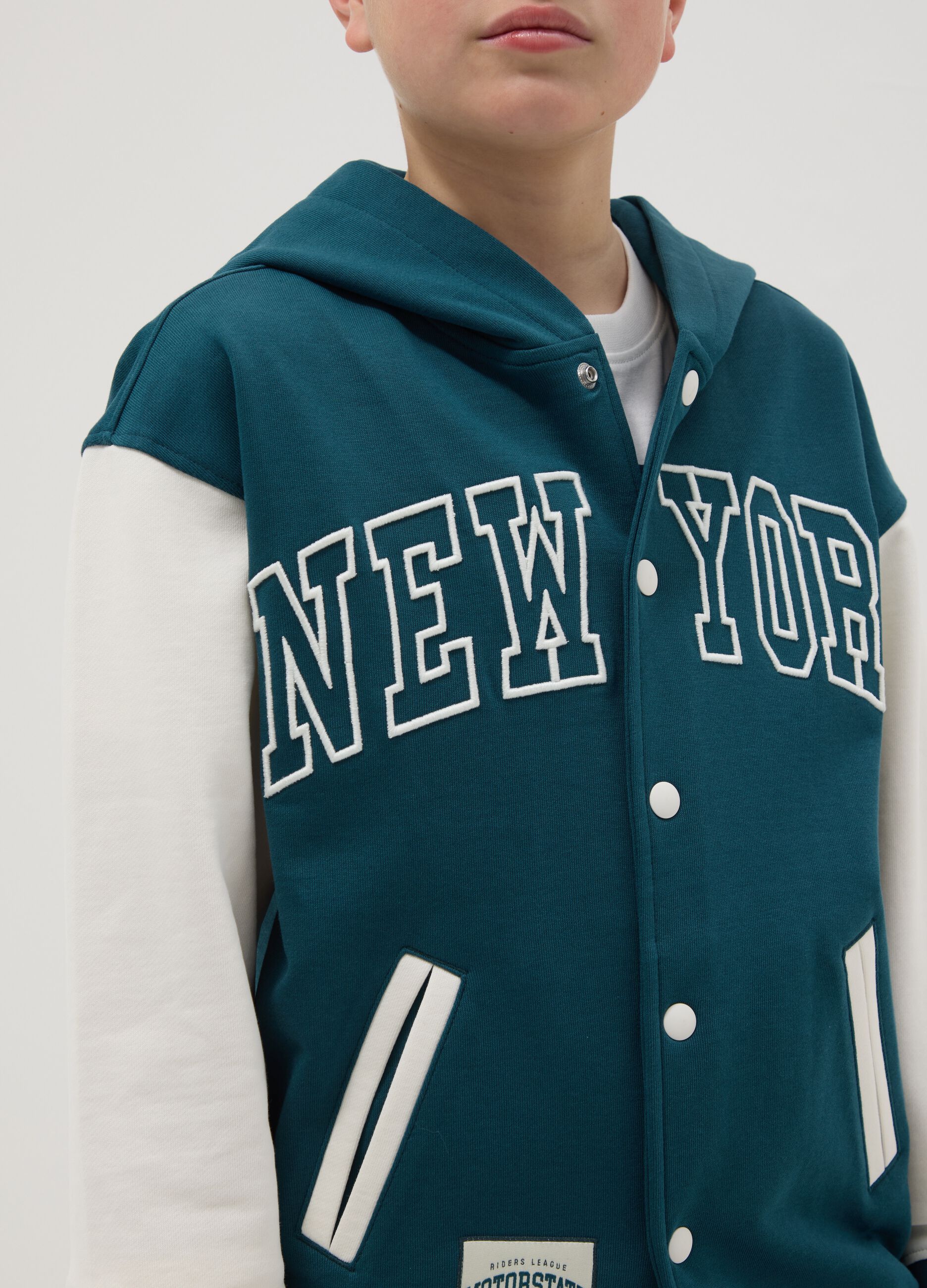 Boys' multicolour pure cotton hoodie with relaxed fit