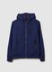 Heavy fabric blue jacket with hood and zip_4
