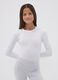 White fitted stretch cotton bodysuit with crew neck_1