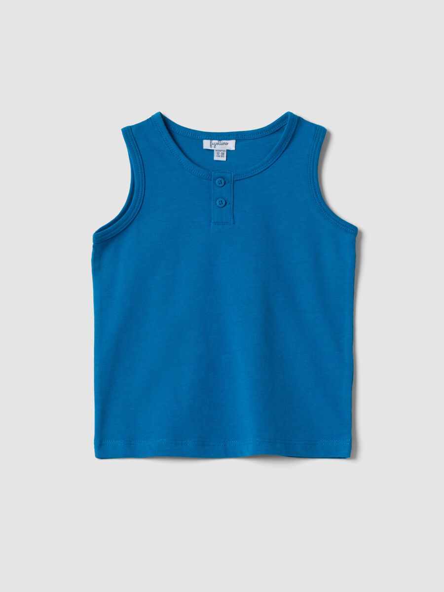 Blue pure cotton vest top_0