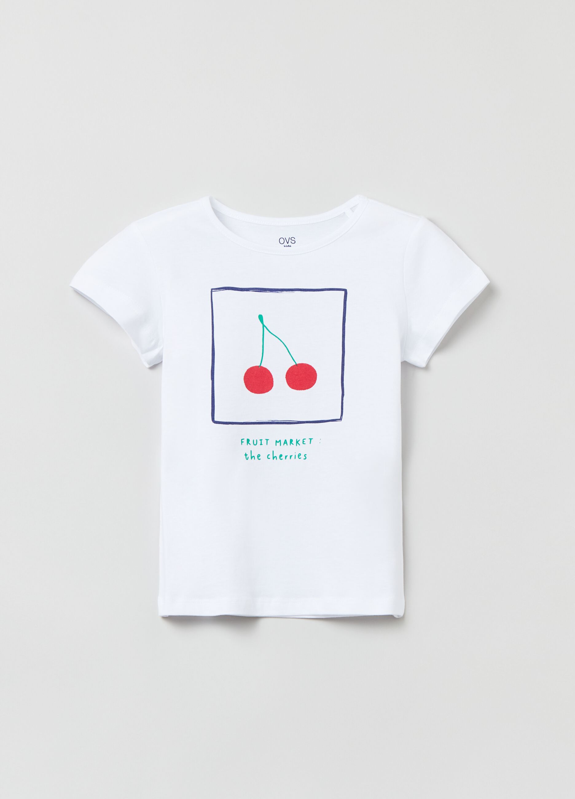 Camiseta de algodón con estampado cerezas