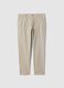 Beige Slim Fit Stretch Cotton Chino Trousers_4