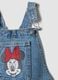 Girls&rsquo; blue denim dungarees in 100% cotton with Minnie embroidery_2