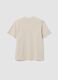Beige relaxed-fit pure cotton T-shirt with teddy print_5
