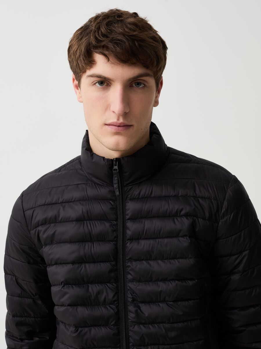 Ultralight quilted down jacket with high neck_1