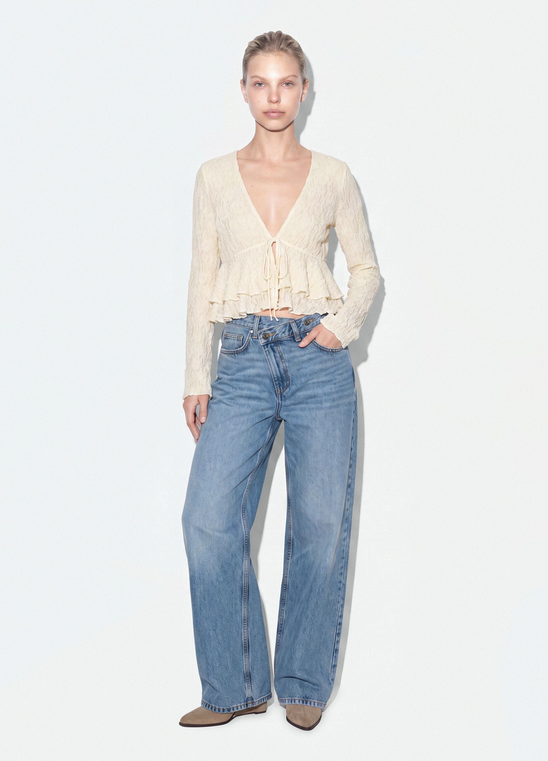 Light Blue Pure Cotton Denim Jeans &ndash; Skater Fit