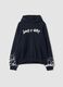 Sweatshirt com capuz preta em mistura de algod&atilde;o com estampado gr&aacute;fico_0