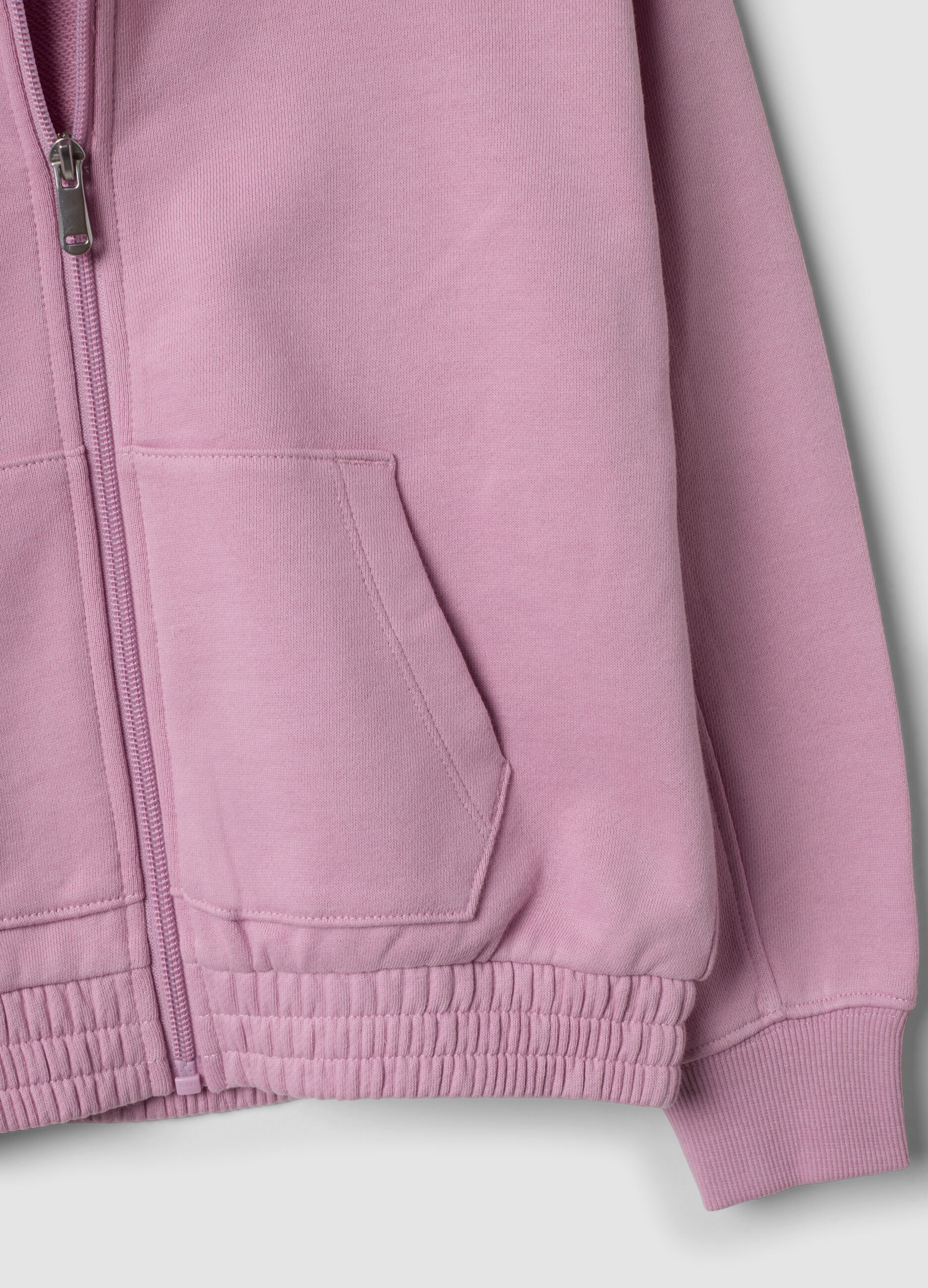 Pink pure cotton hooded sweatshirt