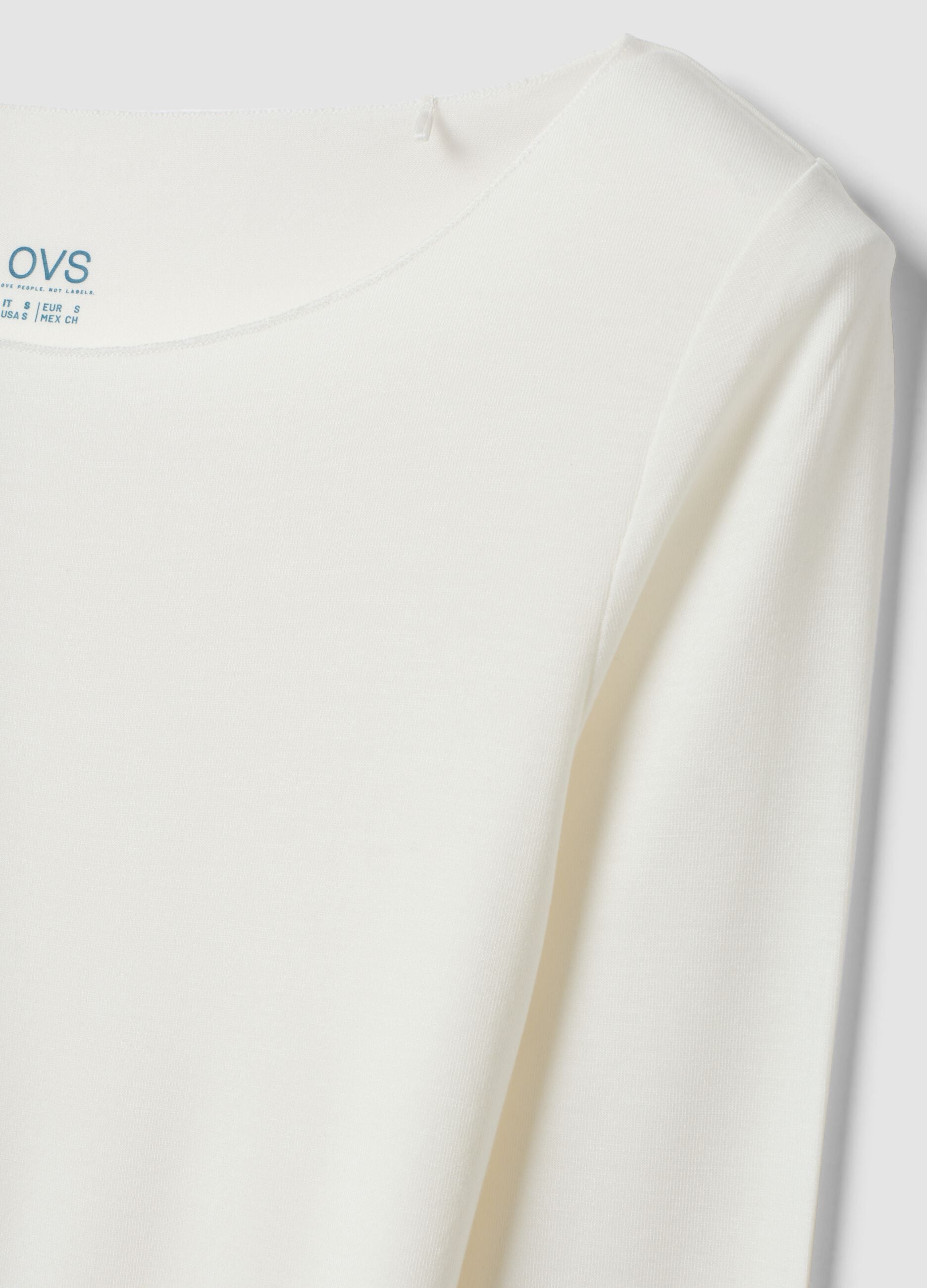 &Lambda;&epsilon;&upsilon;&kappa;ό T-shirt &alpha;&pi;ό &epsilon;&lambda;&alpha;&sigma;&tau;&iota;&kappa;ό &mu;&omicron;&nu;&tau;ά&lambda; &mu;&epsilon; &sigma;&tau;&rho;&omicron;&gamma;&gamma;&upsilon;&lambda;ή &lambda;&alpha;&iota;&mu;ό&kappa;&omicron;&psi;&eta;, regular &epsilon;&phi;&alpha;&rho;&mu;&omicron;&gamma;ή