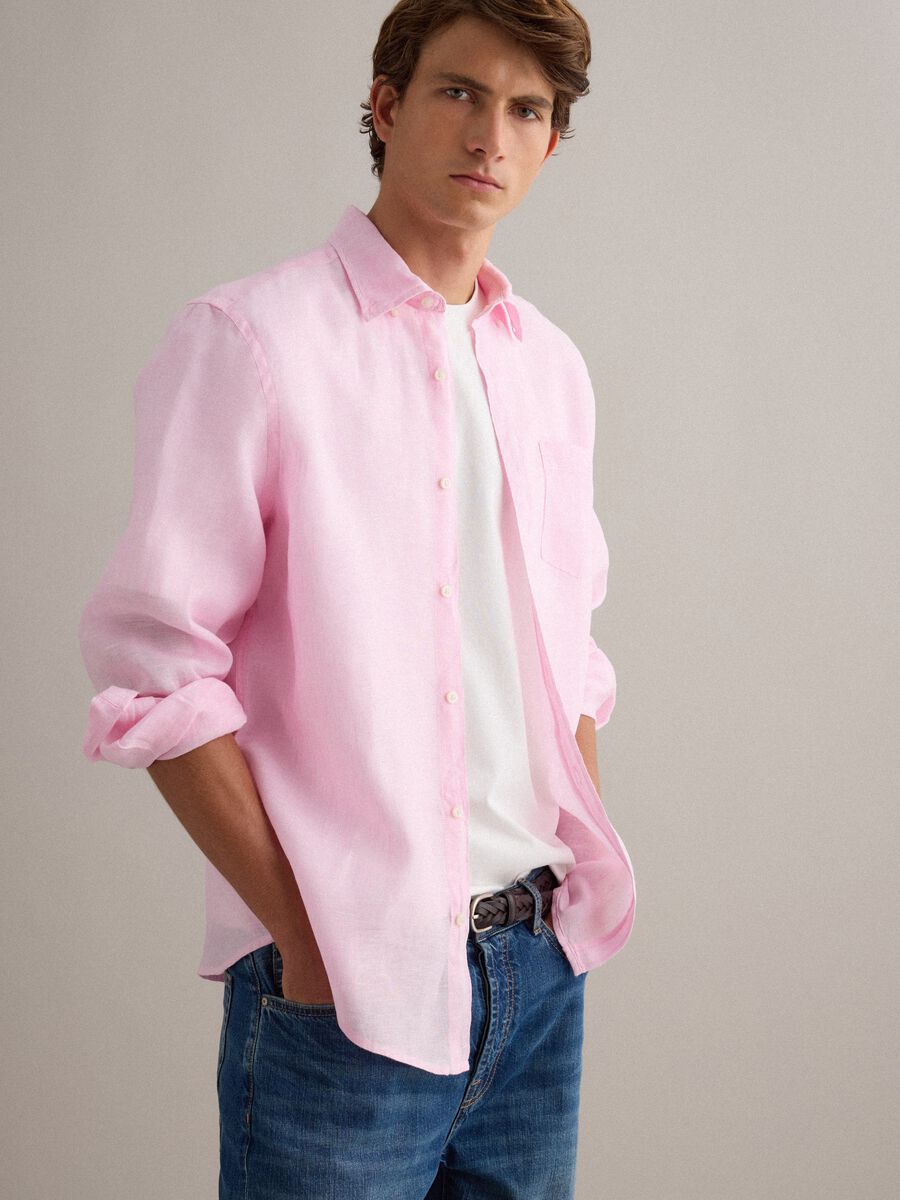 &Rho;&omicron;&zeta; &pi;&omicron;&upsilon;&kappa;ά&mu;&iota;&sigma;&omicron; &alpha;&pi;ό 100% &lambda;&iota;&nu;ό &mu;&epsilon; button-down &gamma;&iota;&alpha;&kappa;ά, regular fit_2