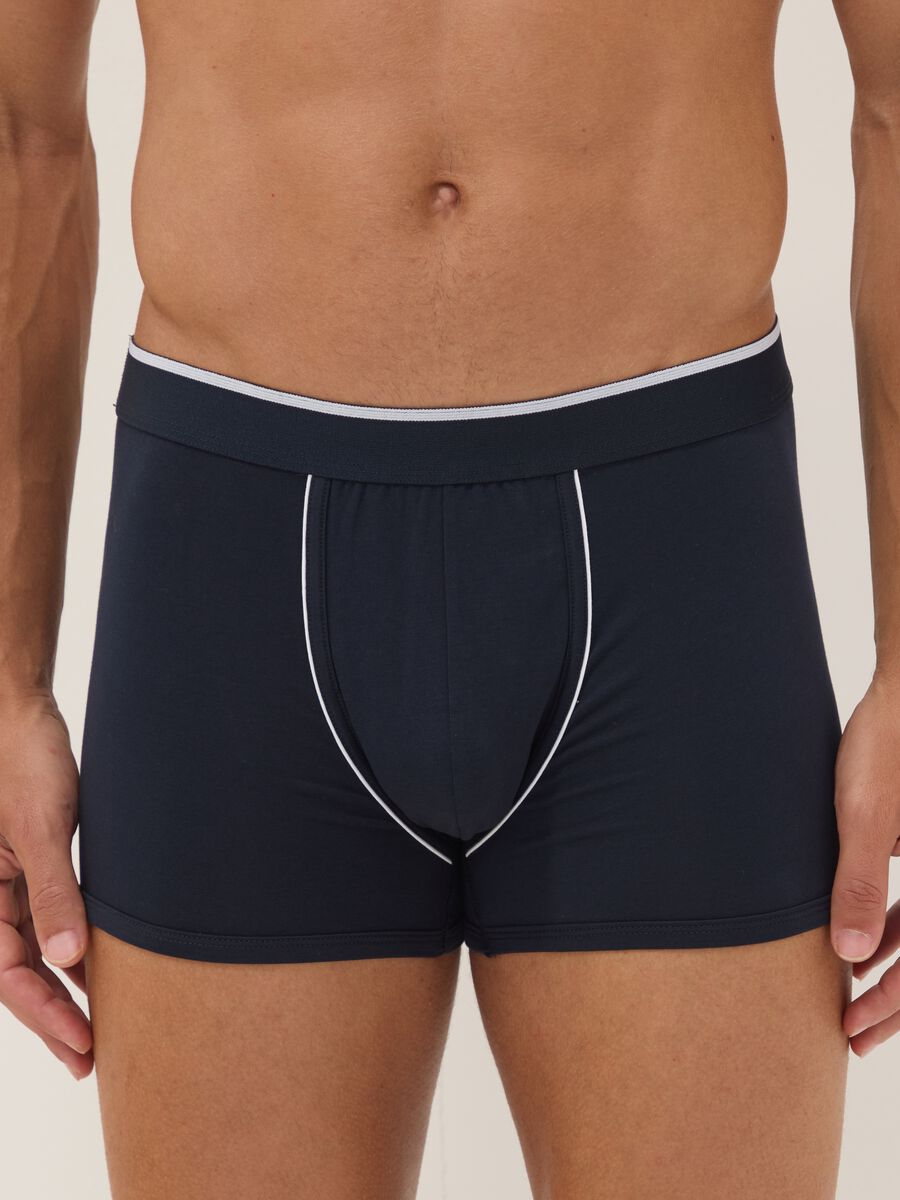 Pack de 2 boxers azuis em algod&atilde;o Supima el&aacute;stico_1