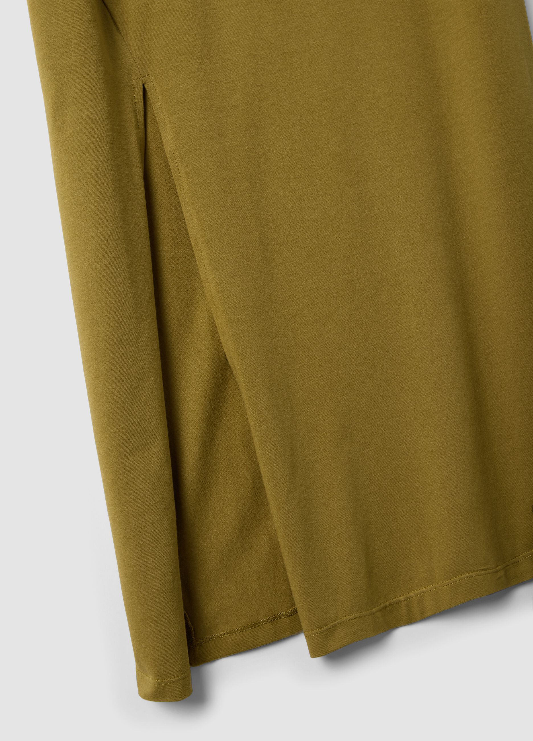 Brown midi dress in stretch cotton