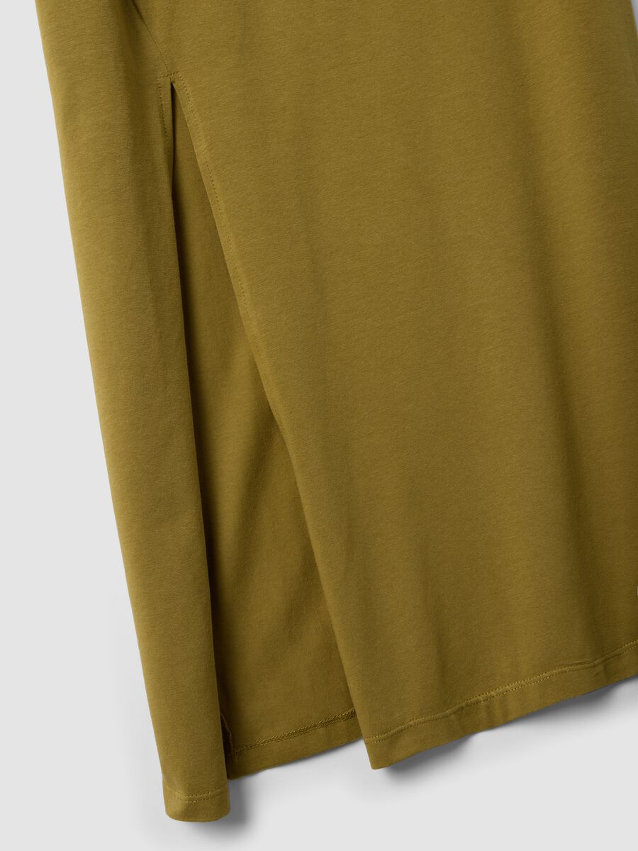 Brown midi dress in stretch cotton_1